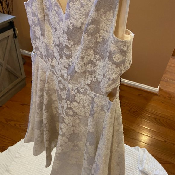 White Sheen Blue Rain Francesca Dress Size Large - Picture 4 of 4